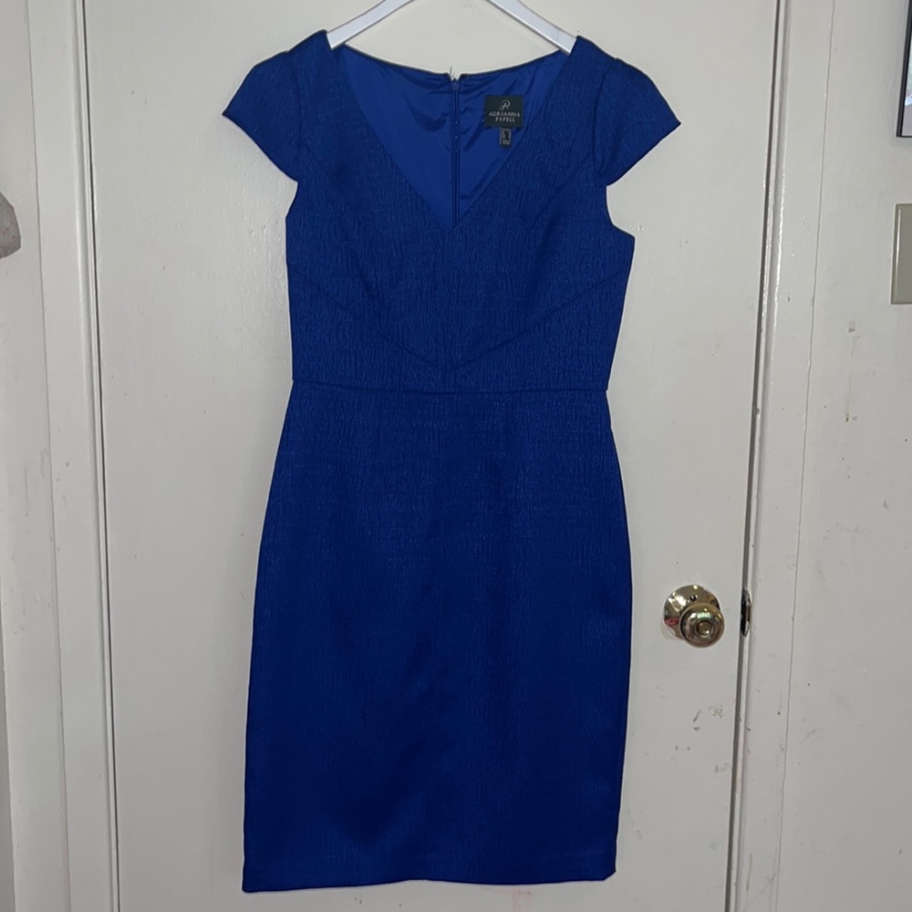 Beautiful Cobalt Blue Adrianna Papell Sheath Dress, Sz 6
